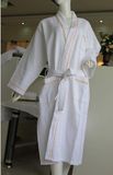 Yellow Colour Waffle Bathrobe with Golden Piping