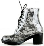 Martin Boots Ladies Fashion Lace Rain Boots with PVC