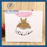 White Punch Hole Paper Bag Wtih Custom Printing (DM-GPBB-118)