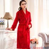 Soft Microfiber Coral Fleece Bathrobes for Women