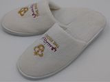 Coral Plush Disposable Hotel Slippers with Embroidery Logo for The Regency Hotel