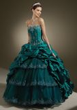 Ball Gown Taffeta Peacock Full Length Prom Dresses (PD12007)