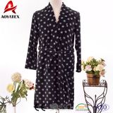 DOT Printed Polar Fleece Women Bathrobe