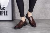 Black Leather Monk Strap Dress Mens Formal Shoes, Rubber Sole