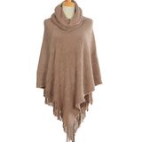 Lady Fashion Acrylic Knitted Winter Fringe Poncho (YKY4584)