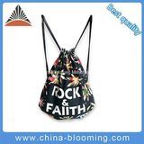 Fashion Leaves Printing Waterproof Sport Gymsack Swimming Drawstring Bag