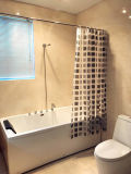 Black Square Mosaic PEVA Shower Curtain for Bathroom