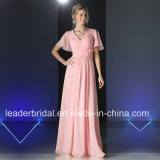 Chiffon Bridesmaid Formal Gown Short Sleeves Cheap Evening Dress M2016
