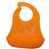 Orange Vicugna Pacos FDA Baby Wear Silicone Baby Bibs