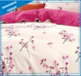 Pink Cherry Blossom Printed Polyester Duvet Cover Set