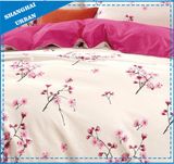 Pink Cherry Blossom Printed Polyester Duvet Cover Set