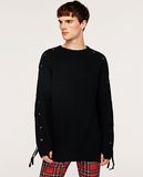 Men Fashion Winter Heavy Sweater with Metal Eyelet