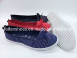 Hot Salling Women Canvas Injection Casual Flat Shoes OEM (FPY819-7)