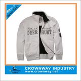 Mens Gray Fleece Sweatshirt with Embroidery and Printing