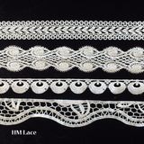 China Organza Lace, Embroidery Lace Fabric, White Rose Flower Lace L091