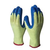 10g Cotton with Blue Latex Coated Gloves