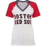 Women's White Red Bling Mesh Base T Shirt