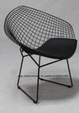 Replica Dining Kd Seat Black PU Cushion Wire Diamond Chair