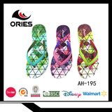 Colorful Digital Printing 2 Colors PVC Upper Summer Lady Beach Slipper
