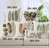 New-Style Natural Cushion Faux Linen Transfer Print Pillow (SPL-810)