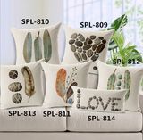 New-Style Natural Cushion Faux Linen Transfer Print Pillow (SPL-810)