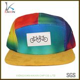 Custom Colorful Tie Dye Suede Brim 5 Panel Hat