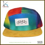 Custom Colorful Tie Dye Suede Brim 5 Panel Hat