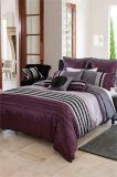 MID-Level Purple Romantic Embroidery Anf Pleat Panel Patchwork Bedding Sets