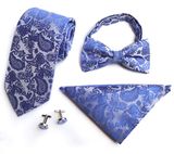 Wholesale Mens Handmade Gift Box 100% Silk Ties Silk Hanky Silk Bow Tie Cuff-Link Set (ST005/006/007/008)