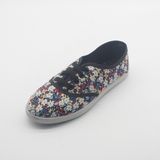 Lace up Ladies Flat Casual Shoes with PVC Injection Outsole