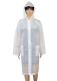 Adult Breathable Long Fashion Transparent EVA Trench Raincoat