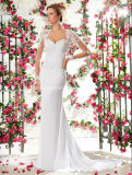 White Long Sleeve Bridal Gown Embroidary Mermaid Wedding Dress