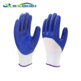 Breathable Blue Seamless Knit Nylon Glove Nitrile Coated