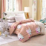 Goose Down Alternative Printed Brushed Microfiber Quilt Comforter Set