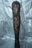 Sexy Stocking Black Tights with Floral Pattern 1998
