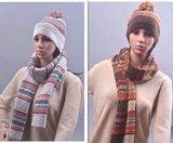 Winter Warm Snow Printing Scarf Beanie Set Knitted Scarf (SK181S)