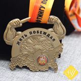 Wholesale Metal Zinc Alloy Enamel Custom Race Football Medal Ribbon