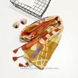 High Qualtiy Thick Cotton Geometic Colorfule Beach Scarf (Hz101)