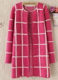 Thin Large Squares Knit Cardigan Coat (BTQ091)