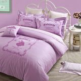 Textile 100% Cotton High Quality Bedding Set for Home/Hotel Comforter Duvet Cover Bedding Set (sweet Pink)