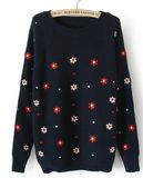 Embroidery Sunflower Girls' Sweater (BTQ010)