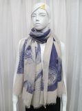 Lady Fashion Watch Printed Cotton Polyester Voile Scarf (YKY1059)