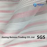 High Quality Pink Yarn Dyed Stripe Organza for Women's Dress
