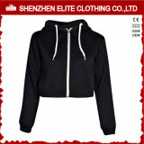 Top Selling High Quality Black Crop Hoodies for Girls (ELTCHI-1)