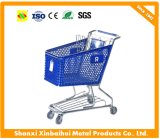 Supermarket Plastic Shopping Trolley/Carts with Zinc Plated Handle