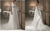 One Shoulder Beaded Waist Bridal Wedding Dresses Alsw004