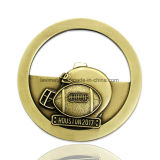 Custom Antique Gold 3D American Football Award Sport Medal