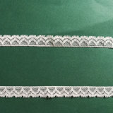 Ivory White DOT Net Trimming Lace with Small Fringes by The Yard