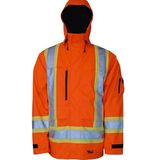 Reflective Stripes Work Wear Windbreaker Jacket Hood Winter Safety Jacket