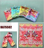 Lady Fashion Printed Square Silk Shawl (HA75502)